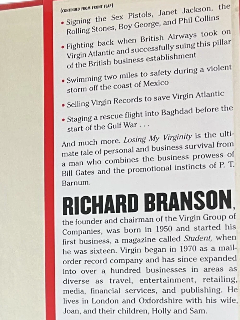Losing My Virginity by Richard Branson, Hardcover